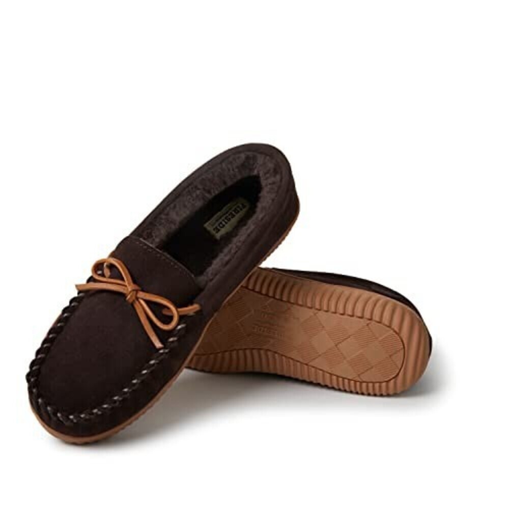 Fireside by Dearfoams Nelson Bay Slipper Mens US 11 Brown Moc Toe Moccasin GAL28